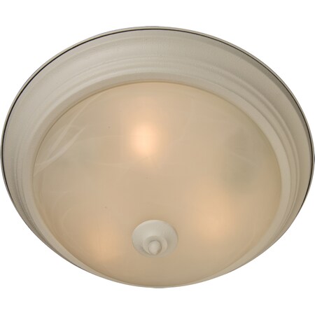 Essentials 3-Light 15.5 Wide Textured White Flush Mount Light